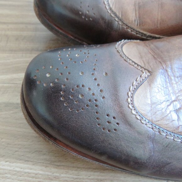 BED STU Bench Made Cobbler Series Wingtip Derby Brogue Shoes Brown Leather 10 - Picture 7 of 16